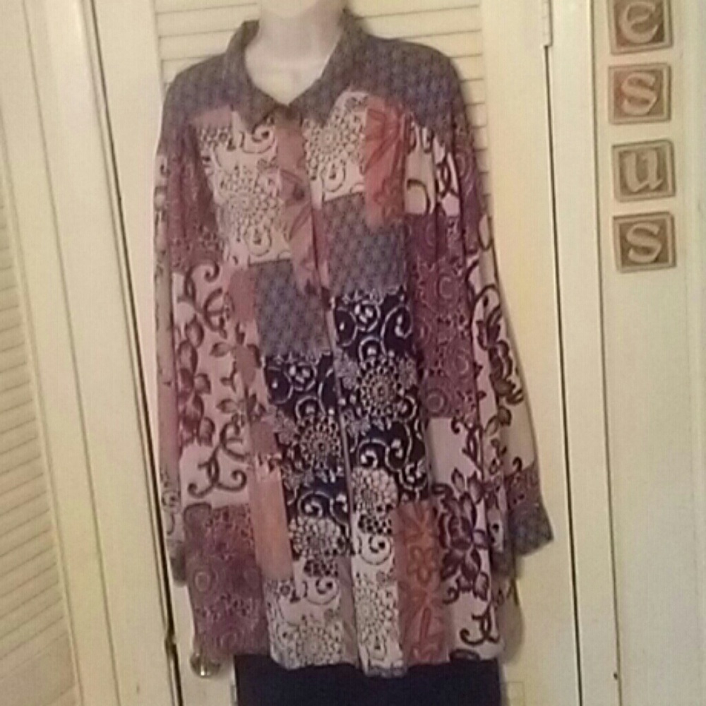SIZE 2X BROWNSTONE STUDIO NEW YORK BLOUSE